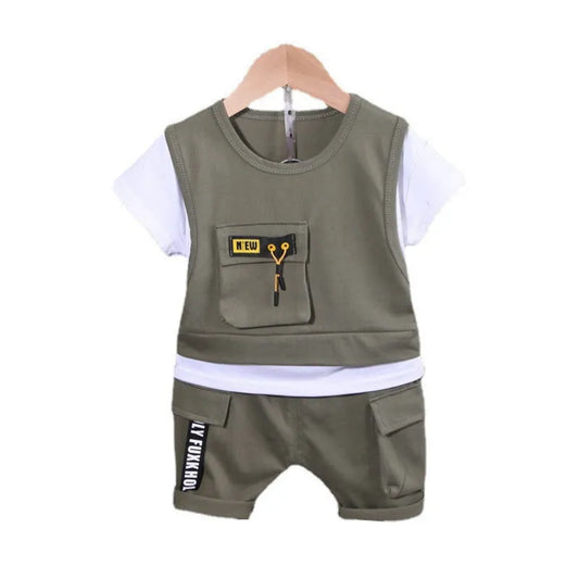 Infant Boys Clothing Children Casual T-Shirt Shorts 2Pcs/Set - Pets & Kidz