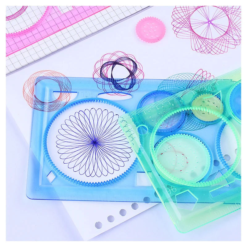 Geometry Spirograph Drawing Stencils Set Painting Template Art Crafts Creative Kids Educational Toy - Pets & Kidz