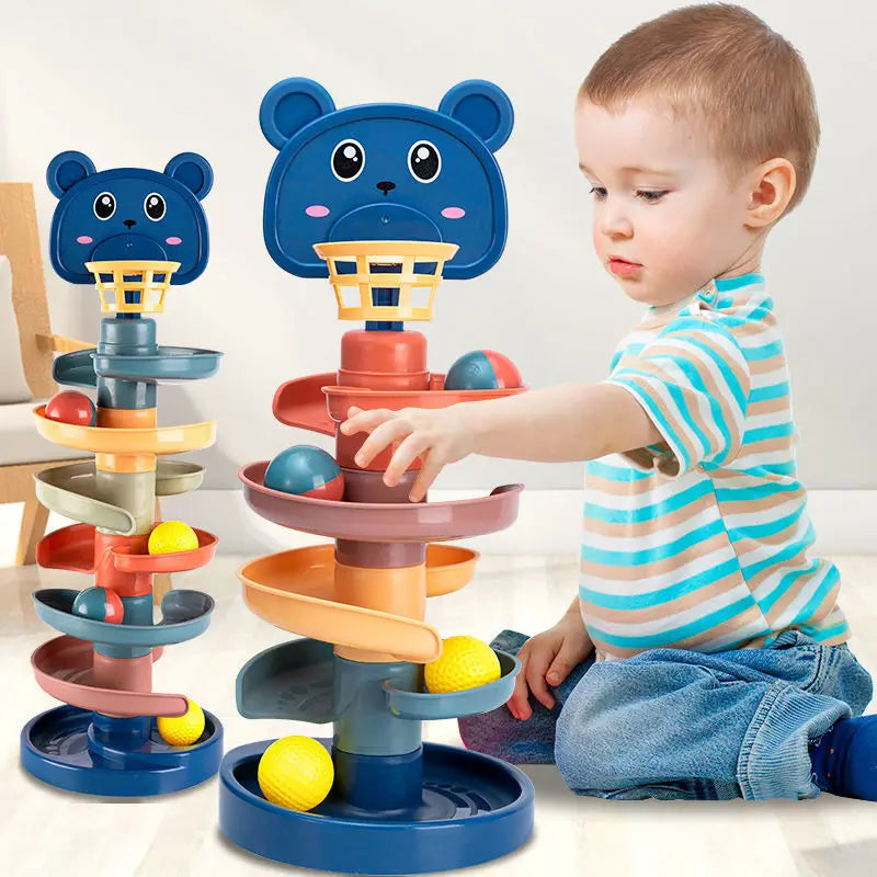 2-7 Layes Track Rolling Ball Pile Tower Early Educational Toy for Babies - Pets & Kidz