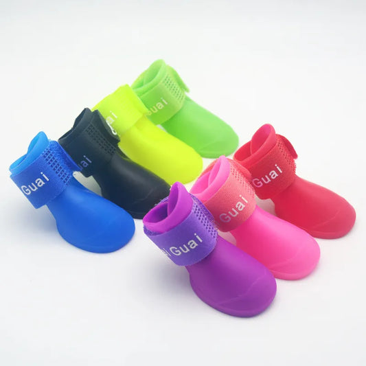 Pet rain shoes dog cat anti-slip rubber boot dogs cats foot cover - Pets & Kidz