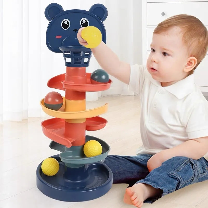 2-7 Layes Track Rolling Ball Pile Tower Early Educational Toy for Babies - Pets & Kidz