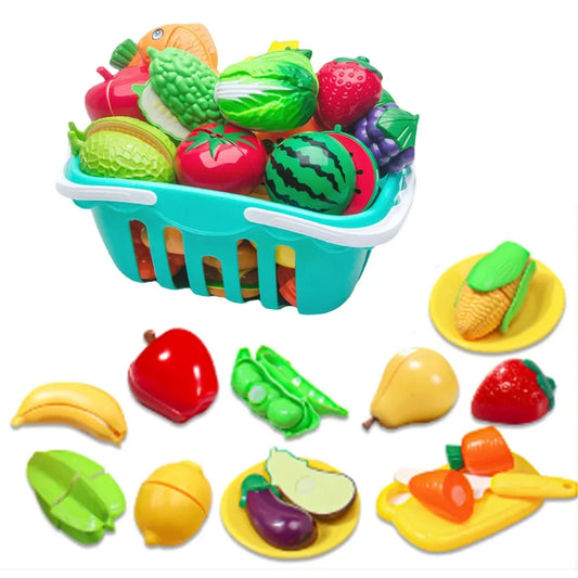 Cutting Play Food Set For Kids Kitchen Toys Food Cutting Toys Fruits And Vegetables  For Toddlers Boys Girls Xmas Gifts