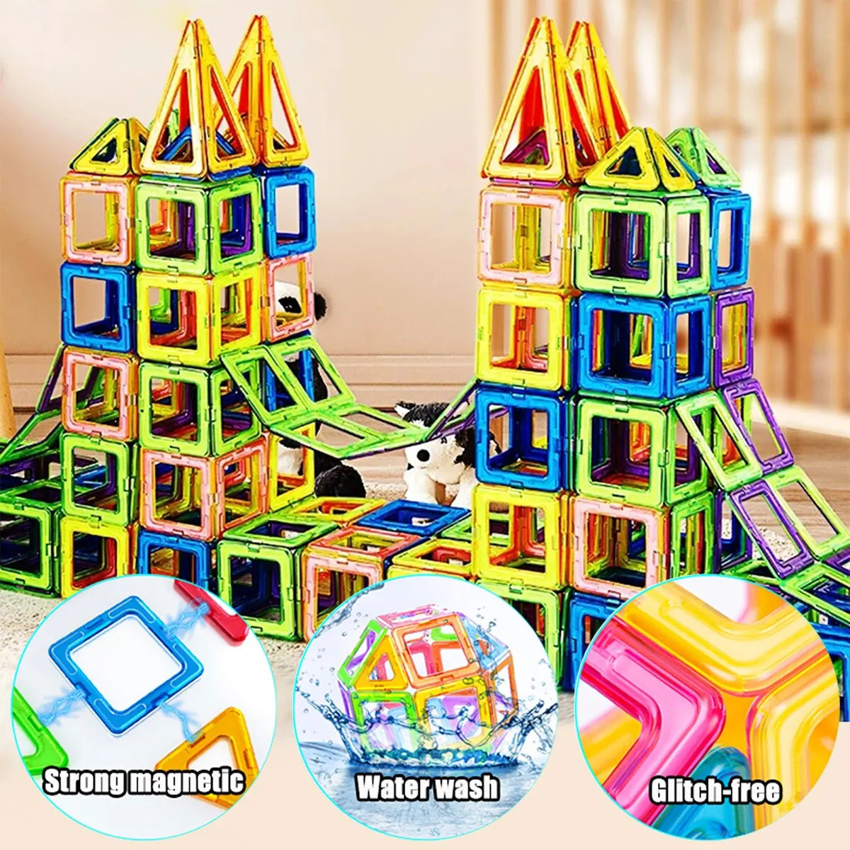 Magnetic Building Blocks Big Size and Mini Size DIY Magnets Toys for Kids