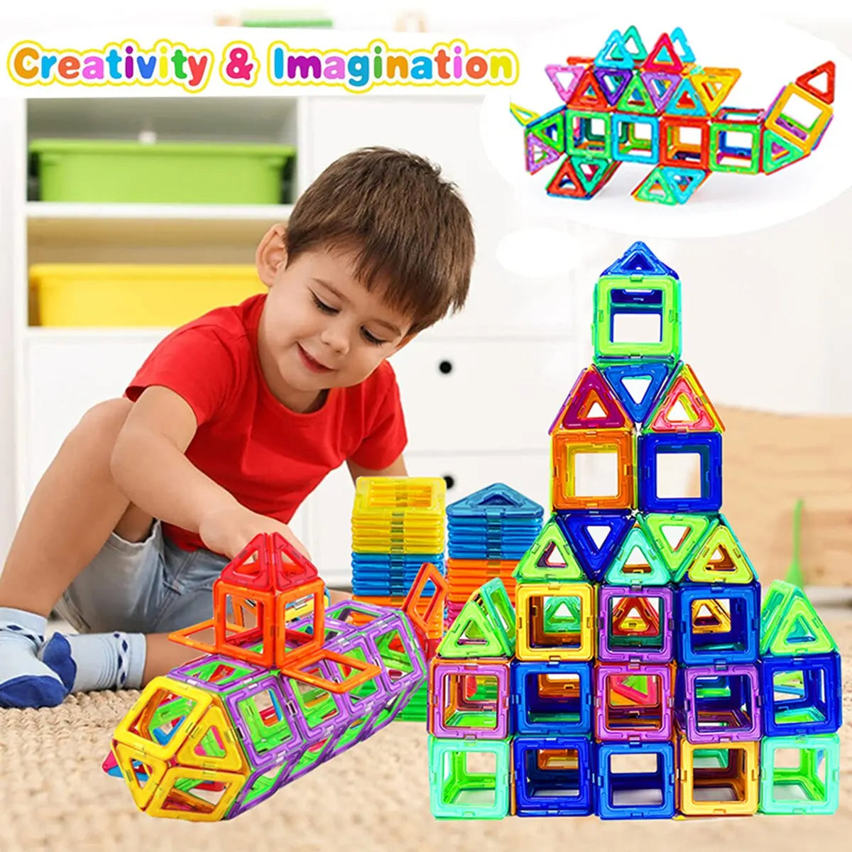 Magnetic Building Blocks Big Size and Mini Size DIY Magnets Toys for Kids